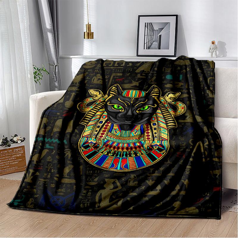 3D Ancient Egyptian Mythological Ideographic Sign Symbols Blanket,Soft Throw Blanket for Home Bedroom Bed Sofa Cover Blanket Kid