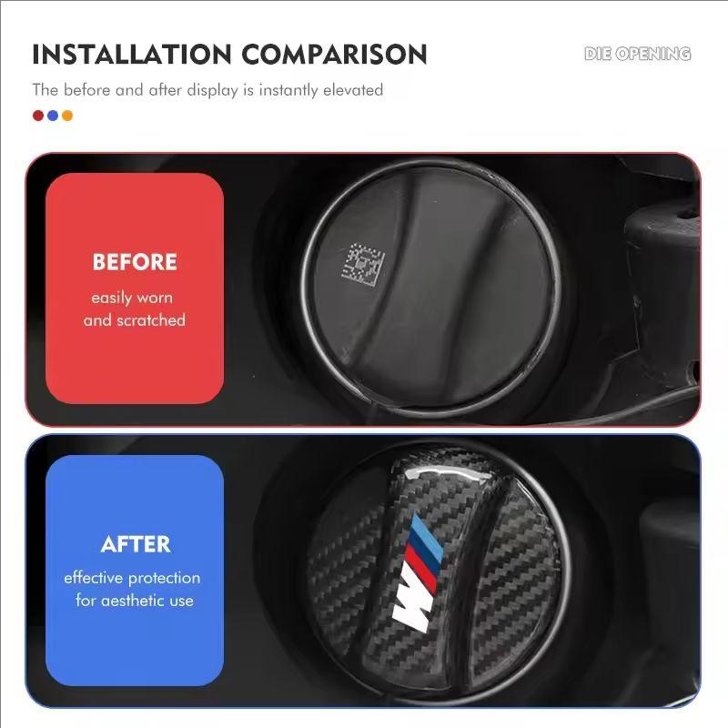 Carbon Fibre Fuel Cap Fuel Tank Decorative Protection Cover Stickers For BMW G80 G06 G07 G42 G14 G15 G16 F82 F20 F21 F83 M2 M3 M HV0