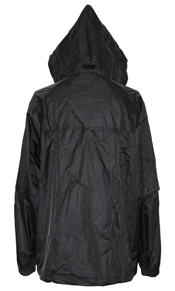 LEZAX U.S.Athletes Men's Rainwear Set (Top and Bottoms), USRW-8577, Black, Size L