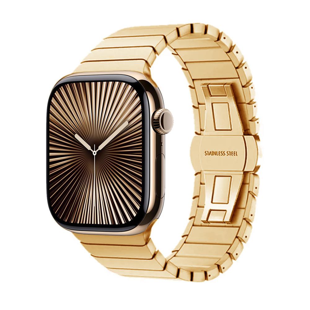 

Metal Band For Apple Watch 46mm Strap Stainless Steel Watchband For Iwatch Series 11 10 Ultra 49mm 42/44/45/40mm Business 2028 Series 10 11 46mm золотий
