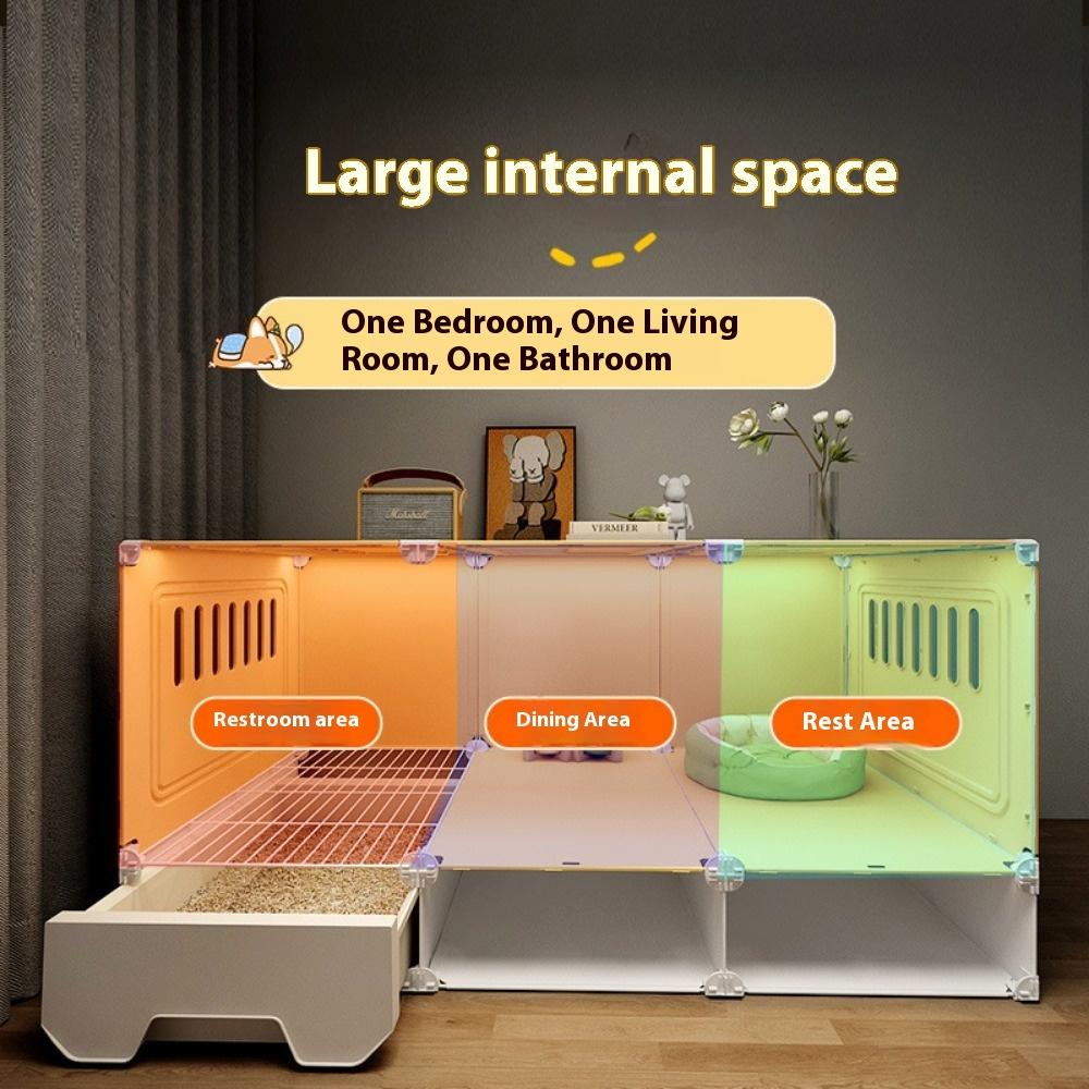 Dog Cage with Toilet Separation One Room Bathroom Pet Cage Household Small Dog Teddy Corgi Dog Villa
