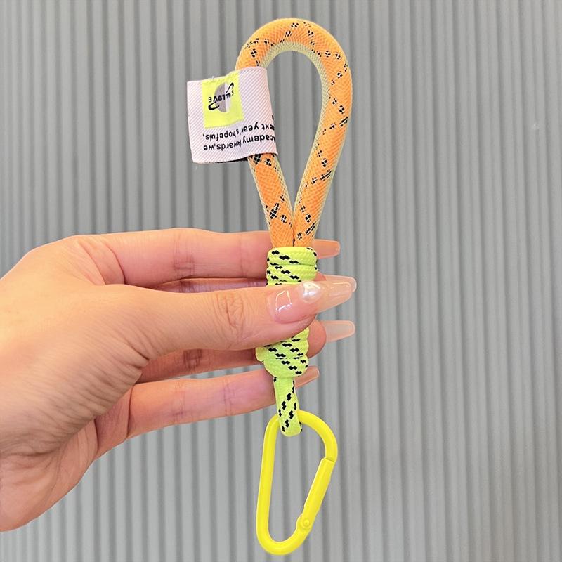 Lanyard Fluorescenční barva Řemínek na telefon Síťovina Přihrádka na tašky Splétané proužky Klíčenka Závěsné kalhoty Příslušenství Klíčenka