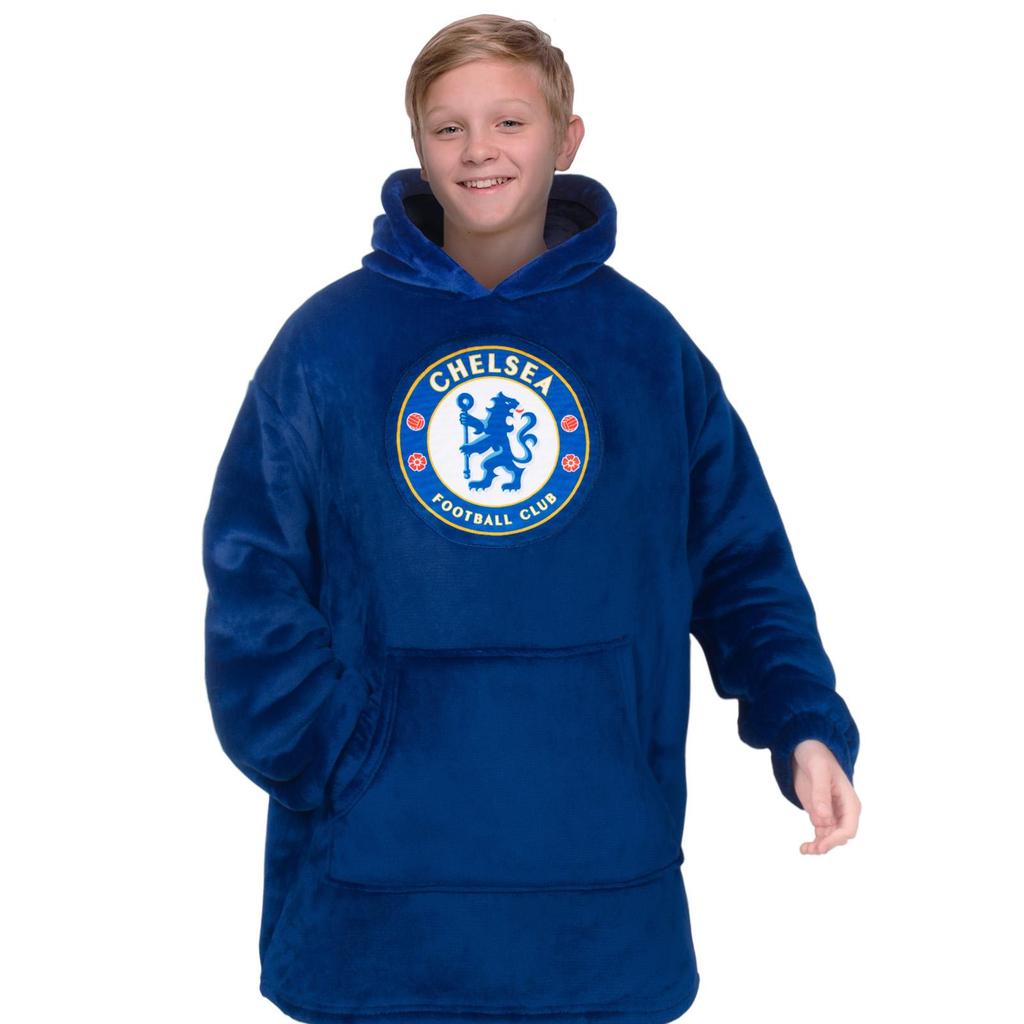 Chelsea FC Childrens/Kids Crest Oversized Blanket Hoodie