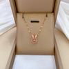 Rabbit Ear Smart Light Luxury Temperament Gorgeous Full Diamond Necklace Female Versatile Collarbone Chain Titanium Steel Chain