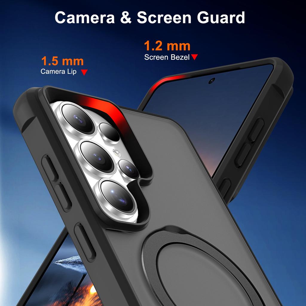 S26 Ultra Phone Case,Compatible With MagSafe Magnetic Stand Shockproof Slim Translucent Case For Samsung Galaxy S26 Ultra
