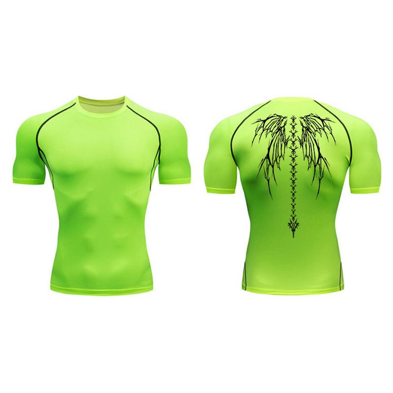 Graphic Compression Shirts for Men Short Sleeve Rash Guard Gym Workout Tshirt Tees Athletic Quick Dry Baselayer Undershirts Tops