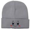 Simple Hat Knit With Big Eyed Smiling Face Embroidery Design For Outdoor Daily