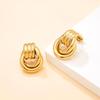 2025 Chic Geometric Titanium Steel Gold-Plated Hoop Earrings for Women - Versatile and Trendy