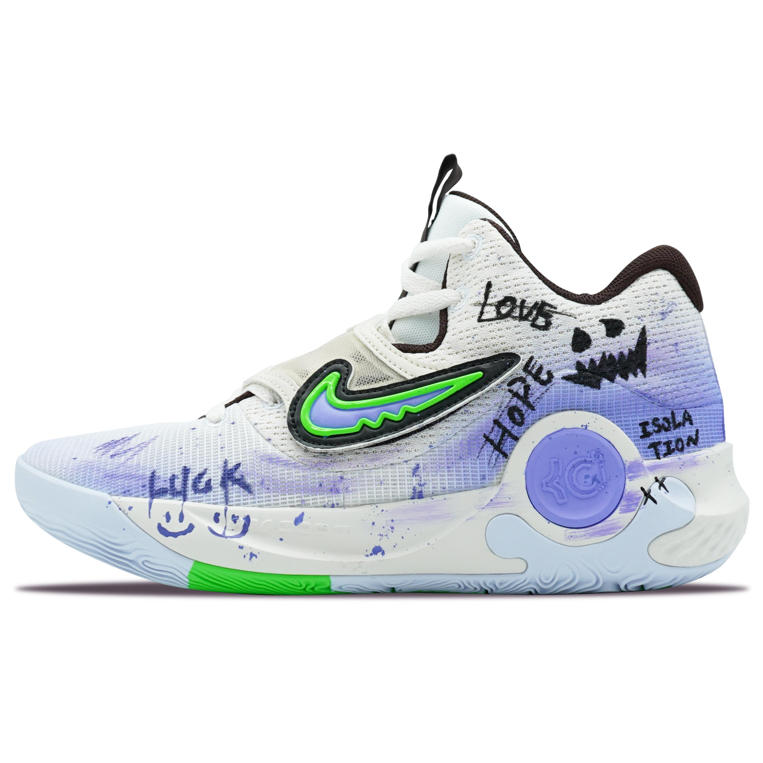 

Nike KD Trey 5 X Cushioning Moisture Wicking Low top Basketball Shoes Men s White Purple Green DJ7554-014(Team256-) 44