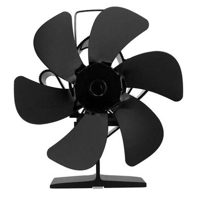 Kaminventilator Ofenventilator 6 Schaufeln Hitzebetrieben Leiser Ventilator Stromloser Ventilator für verbesserte Wärmeverteilung und Überhitzungsschutz