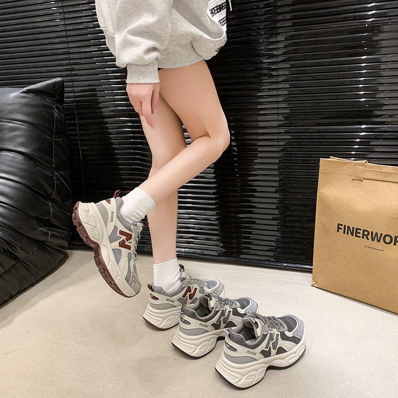 Fashion sports women's shoes casual muffin heightening dad shoes spring and autumn new versatile lightweight trendy shoes