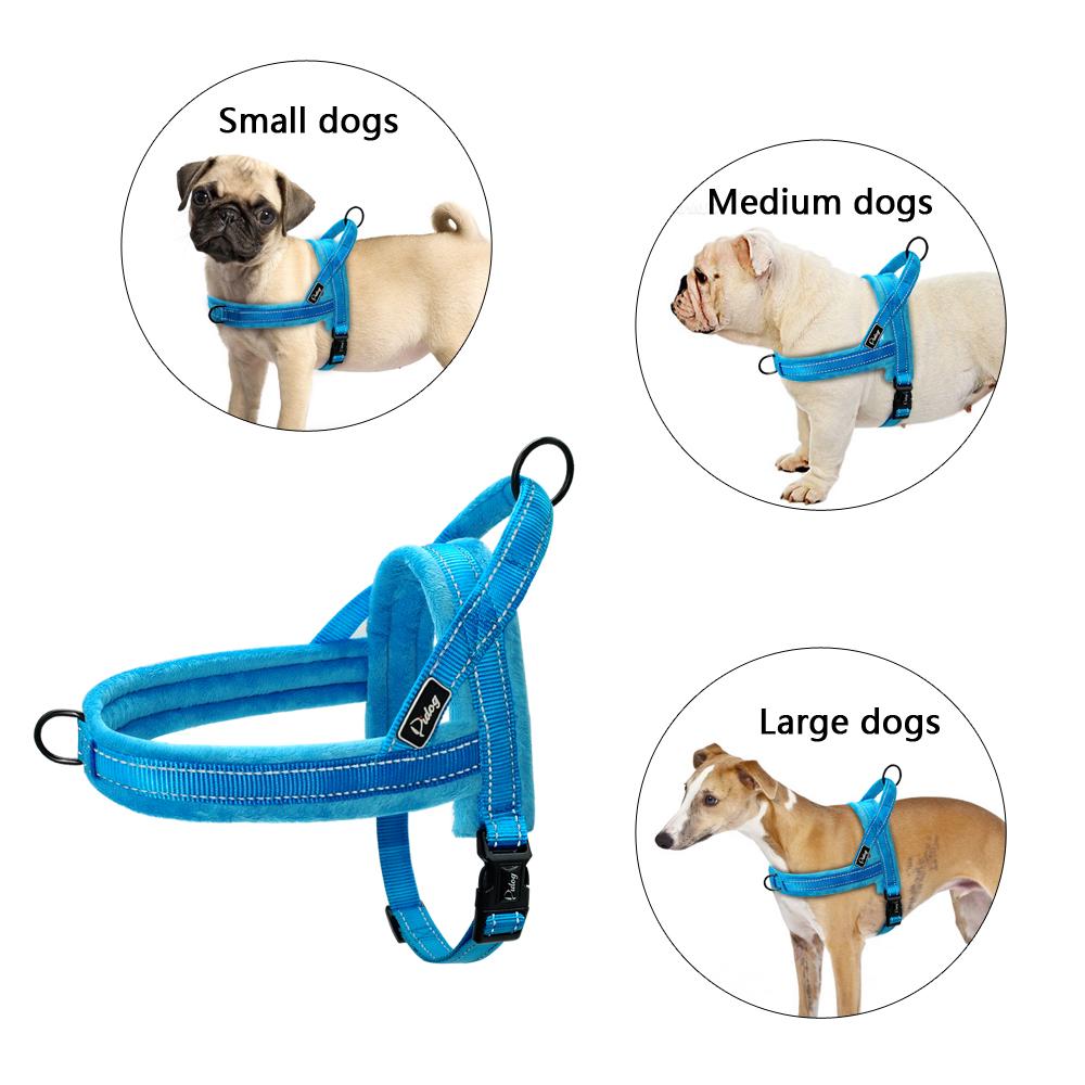 Pettorina anti-tiro per cani, in nylon, di grandi dimensioni, con gilet riflettente, imbottita, per cani di piccola e media taglia, pitbull e bulldog.