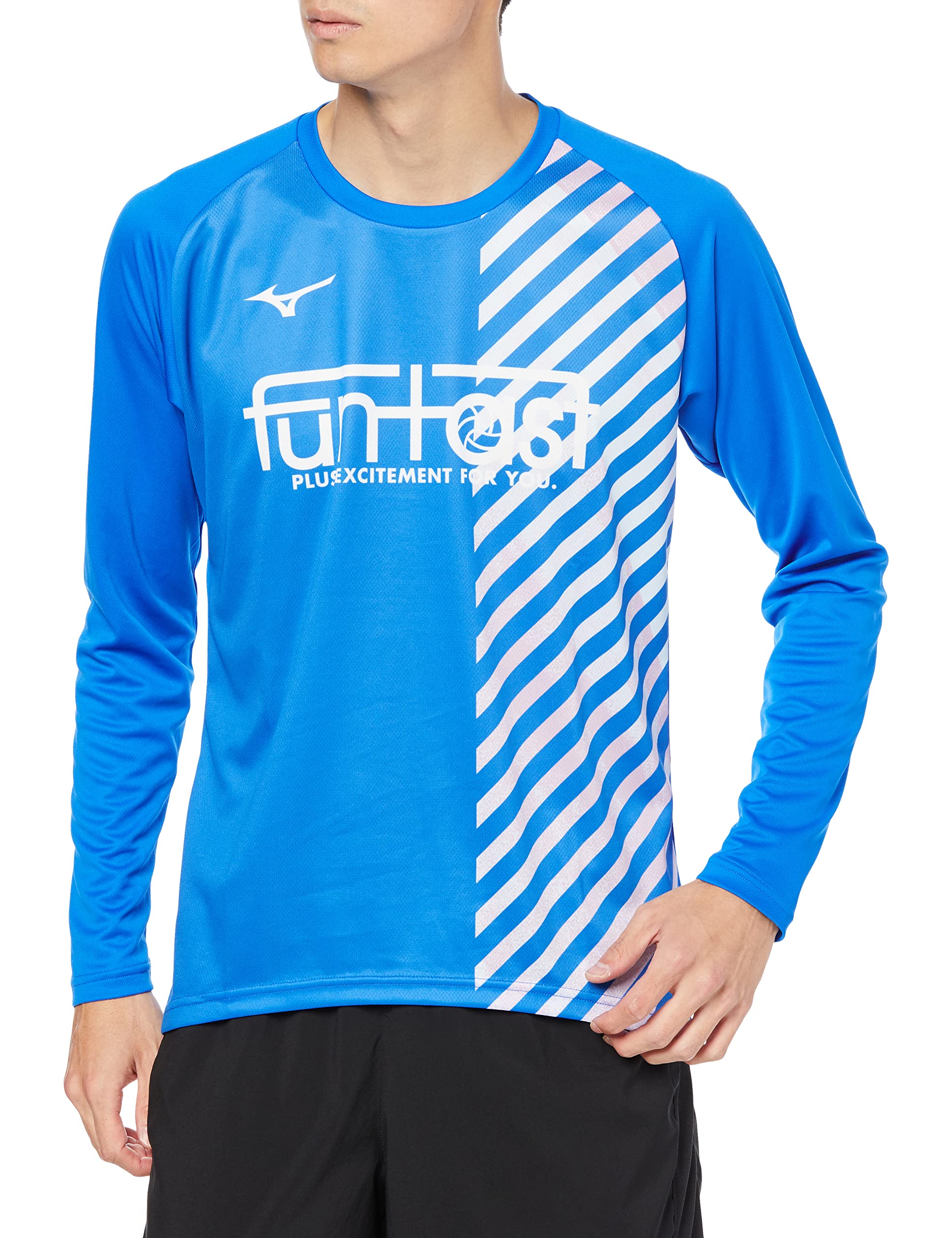 Mizuno FUNTAST Тренировочная футболка для волейбола, с длинным рукавом, V2MA2522, Мирный синий x L. Синий, Размер M