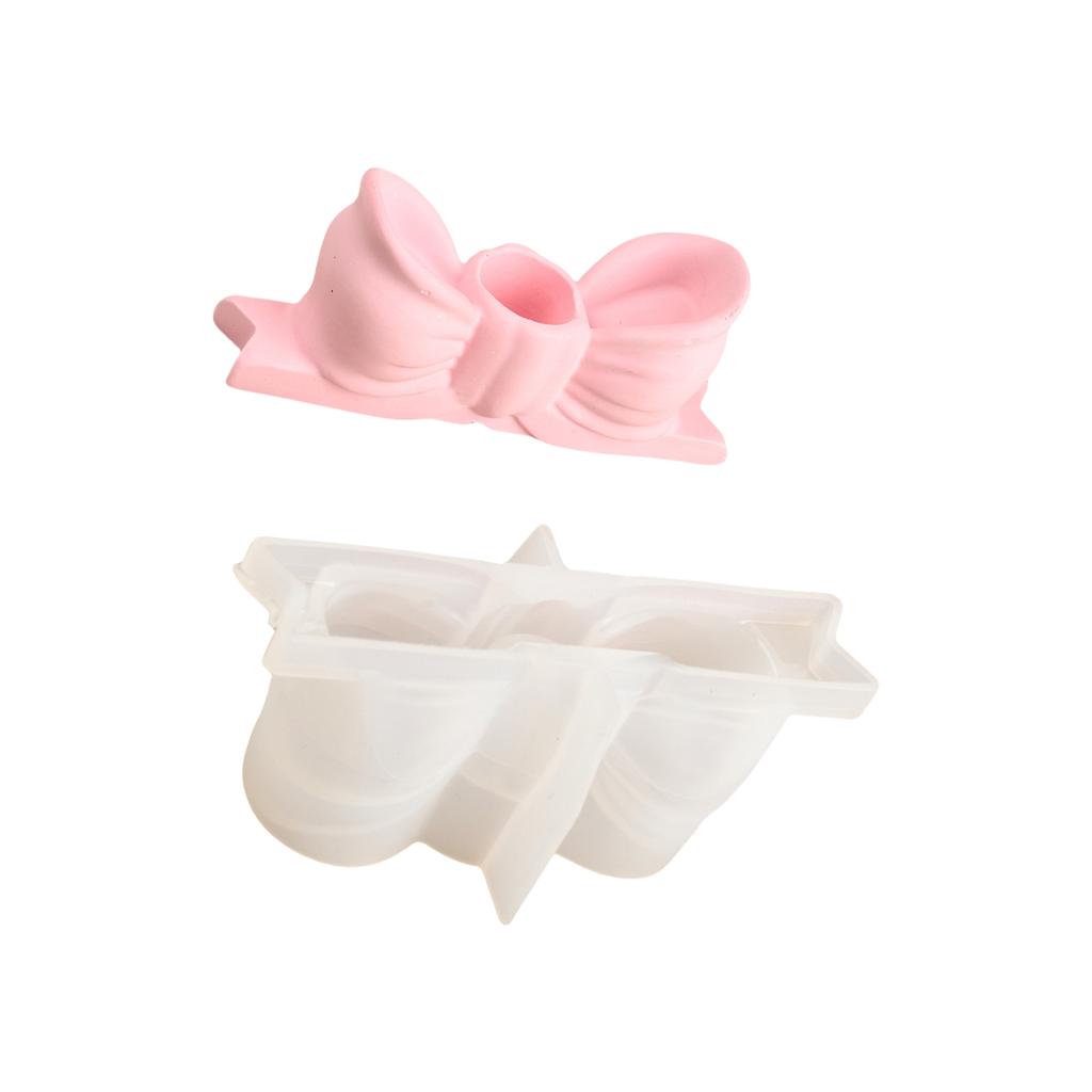 3D Schleifen Kerzenhalter Formen Gießformen DIY Fliege Kerzenständer Silikonformen Epoxidharz Formen Gipsformen