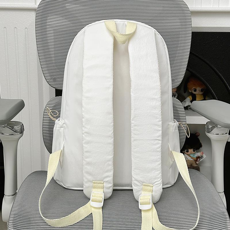 Schultasche Koreanische Version ins einfarbiger Rucksack Damen einfacher Rucksack mit großer Kapazität Schleife Schülerschultasche modisch vielseitig Freizeitrucksack