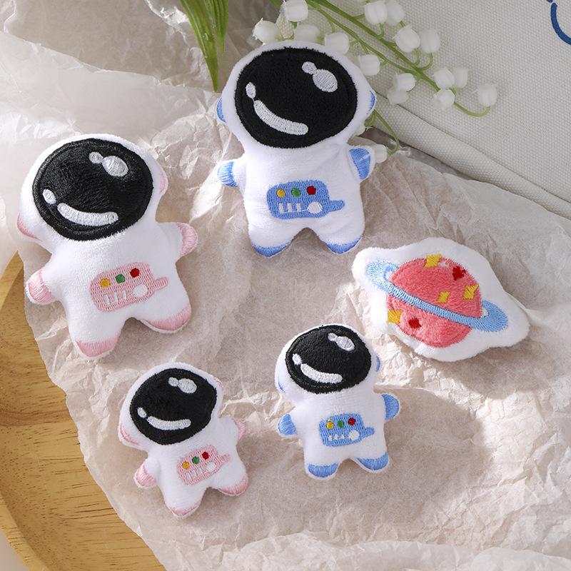 Cute Cartoon Astronaut Planet Rocket Plush Cotton Sew on Patches DIY Decorative Appliques for Girls Clothes Bag Hat Accessories