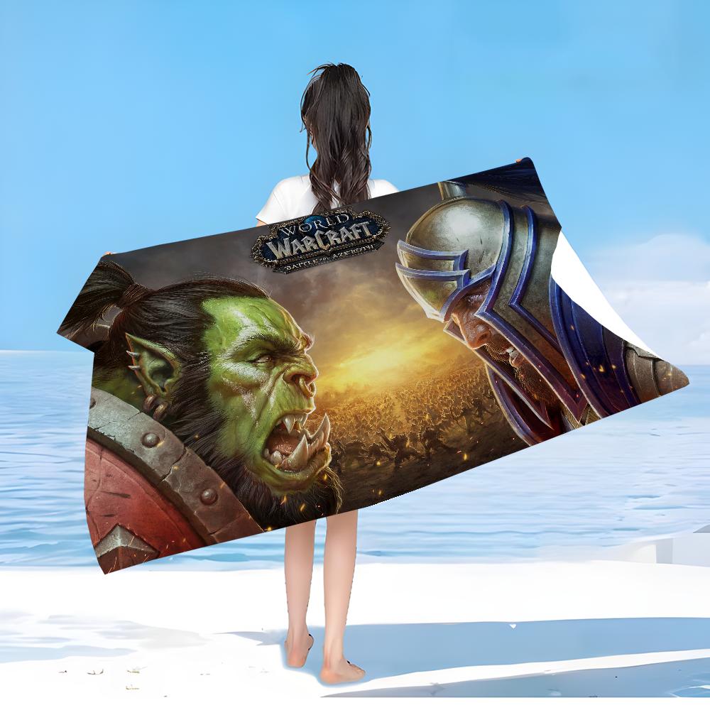Game World of Warcraft Printed Beach Towels Shower Towel Sauna Travel Spa Microfiber Quick Dry Gym Accessories Cute Room Decor