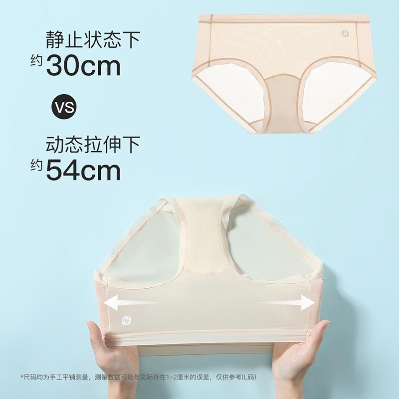 Fenteng ultra-thin ice silk [extended crotch] 5-pack comfortable naked feeling simple and elastic women's triangle underwear without buttock clamping