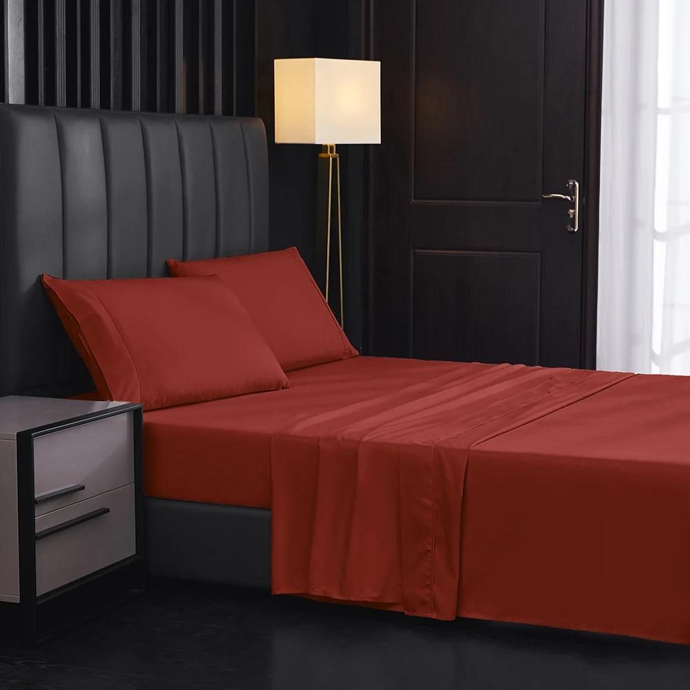 Bedding Set Queen King Size Bed Sheet Set Covers Sanding Fabric Bed Sheets and Pillowcases Bedclothes Flat Fitted Double Sheet