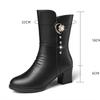 Damen Stiefeletten Winter Dick Plüsch Bequem Hohe Absätze Outdoor Anti-Rutsch Warm Mittelhohe Stiefel