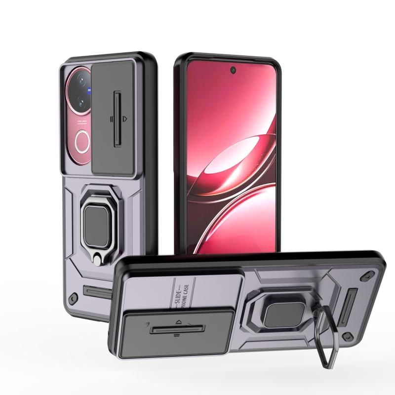 

Для Vivo V50 Чехол Крышка Vivo V50 V 50 Capas Защита Объектива Камеры Бампер Телефона Задняя Броня Ударопрочный Держатель Кольцо Funda Vivo V50 For Vivo V50 фиолетовый