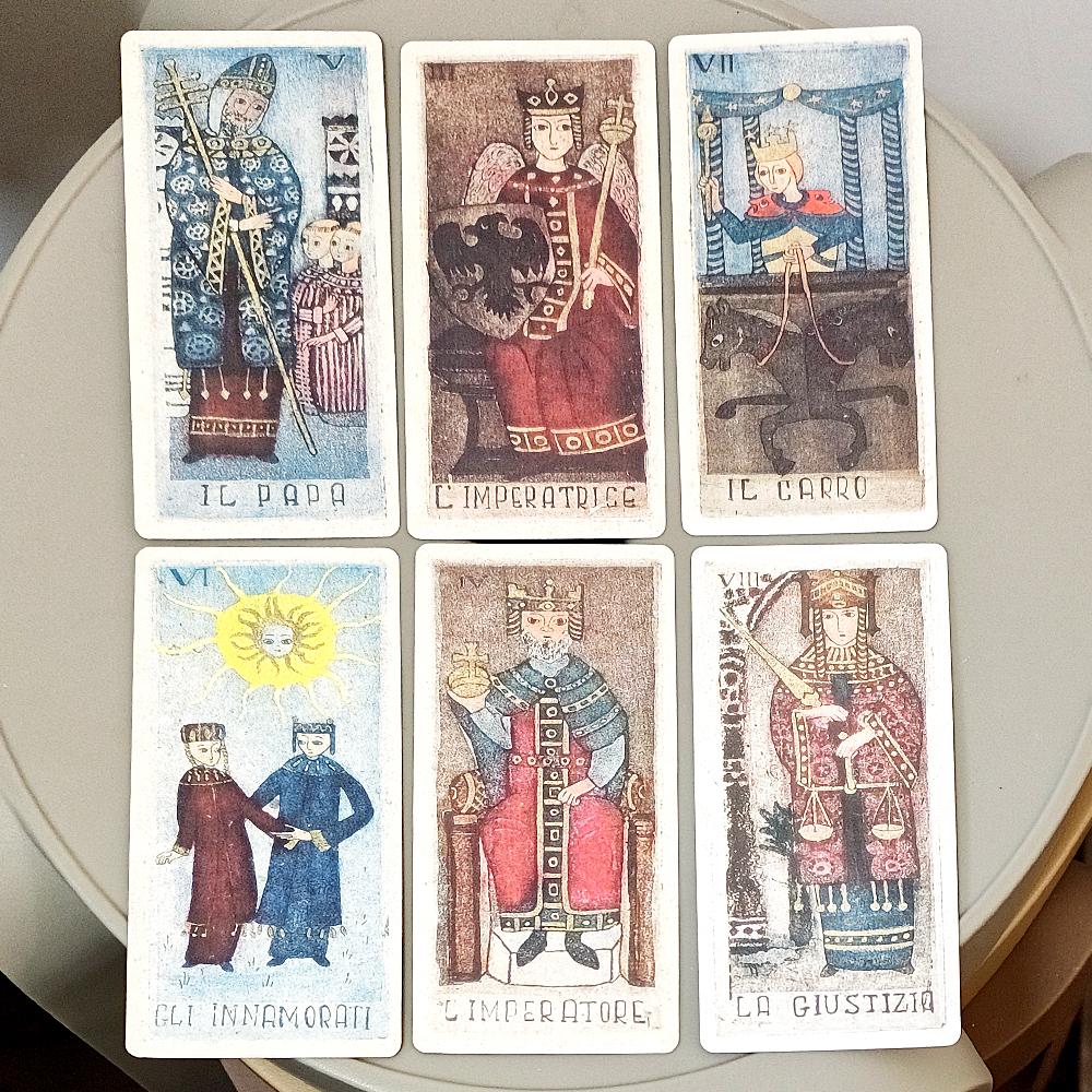 11*5.5cm Włoskie Karty Tarota Malowane Ręcznie – La Corte Dei Tarocchi – Talia 78 Kart