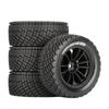 4 Pieces RC Model Car Tires Treaded with 12mm Coupler Long-Lasting