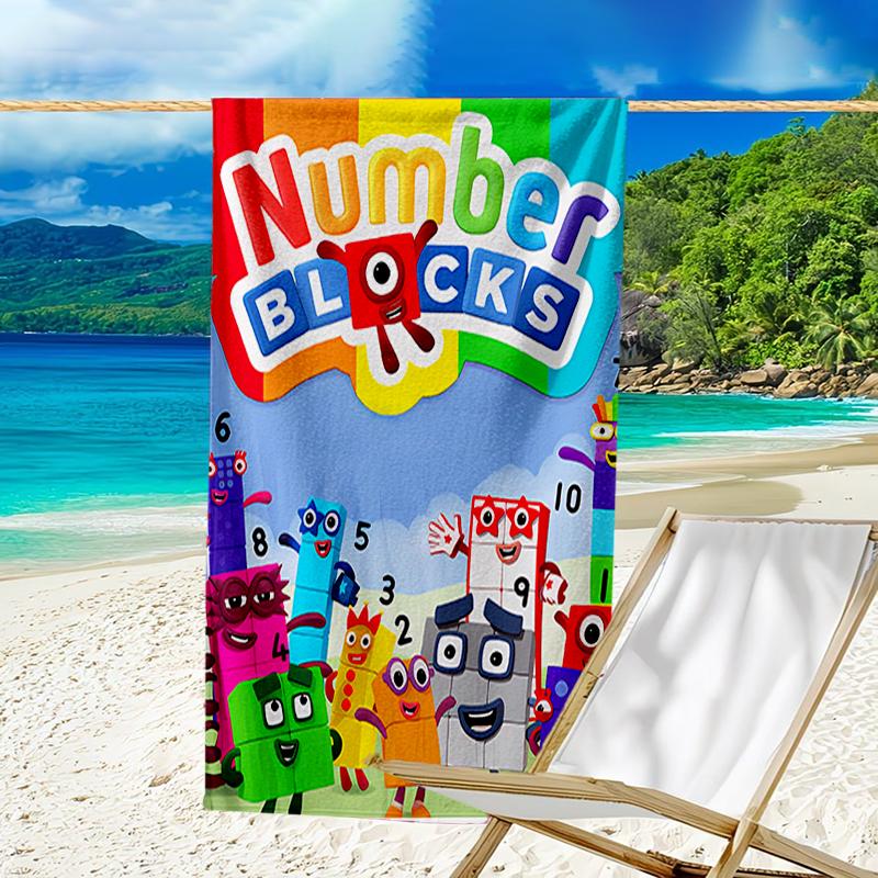 Proof Beach Towel with a Numberblocks Pattern - Soft,absorbent,quick-drying,machine Washable - Perfect for Swimming,camping,bathing