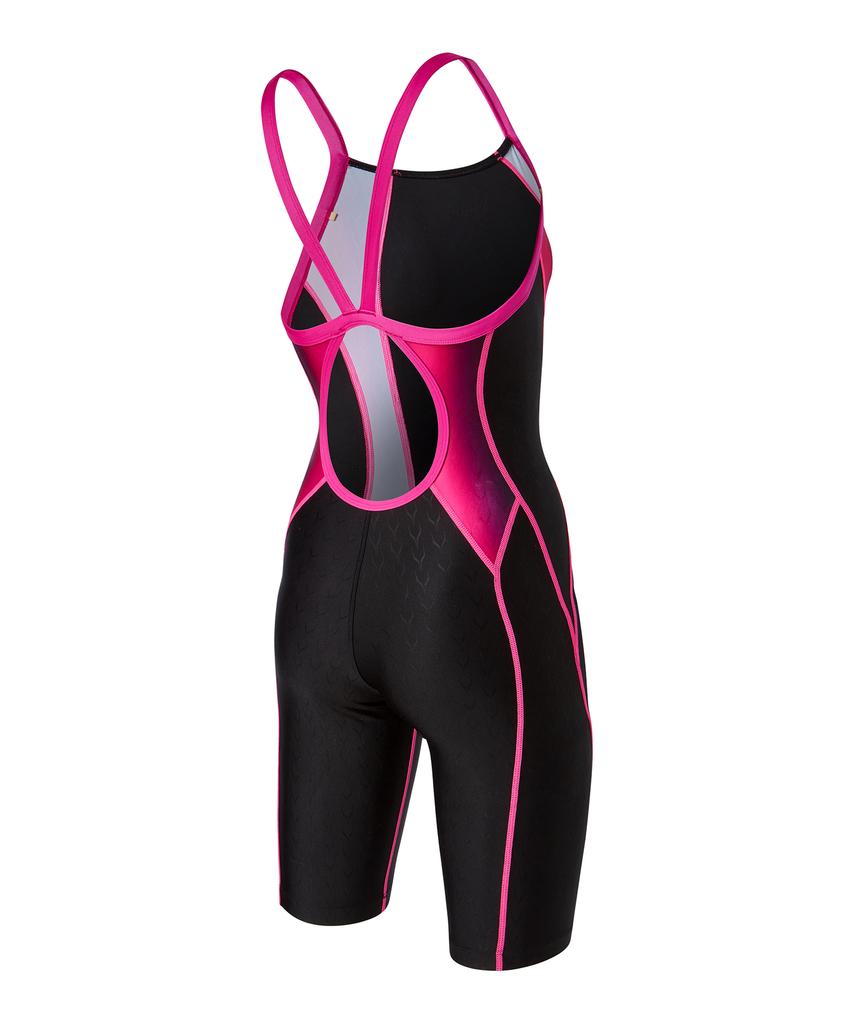 Laelliseupocheu [Rslh402 Pnk] Gradient 5-Part Half-Body X-Back Swimsuit Pink