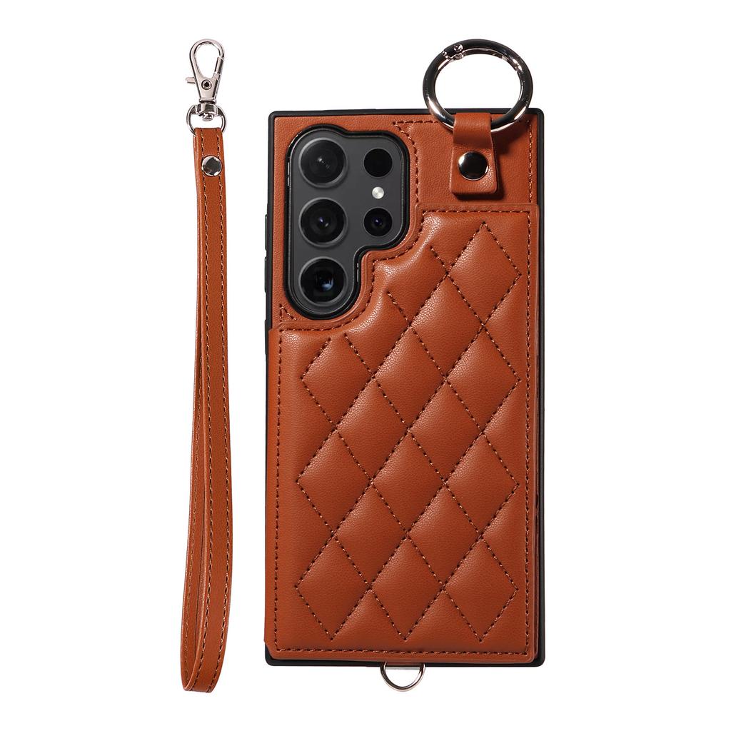 Suitable for Samsung S24 mobile phone case A25 rhombus small fragrant wind card ring bracket portable rope A05S anti-drop