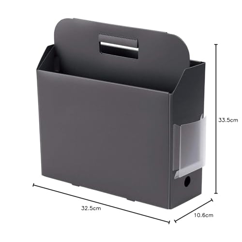 Plus File Box PP Carry Box + A4 Dark Gray FL-126BF 76-121