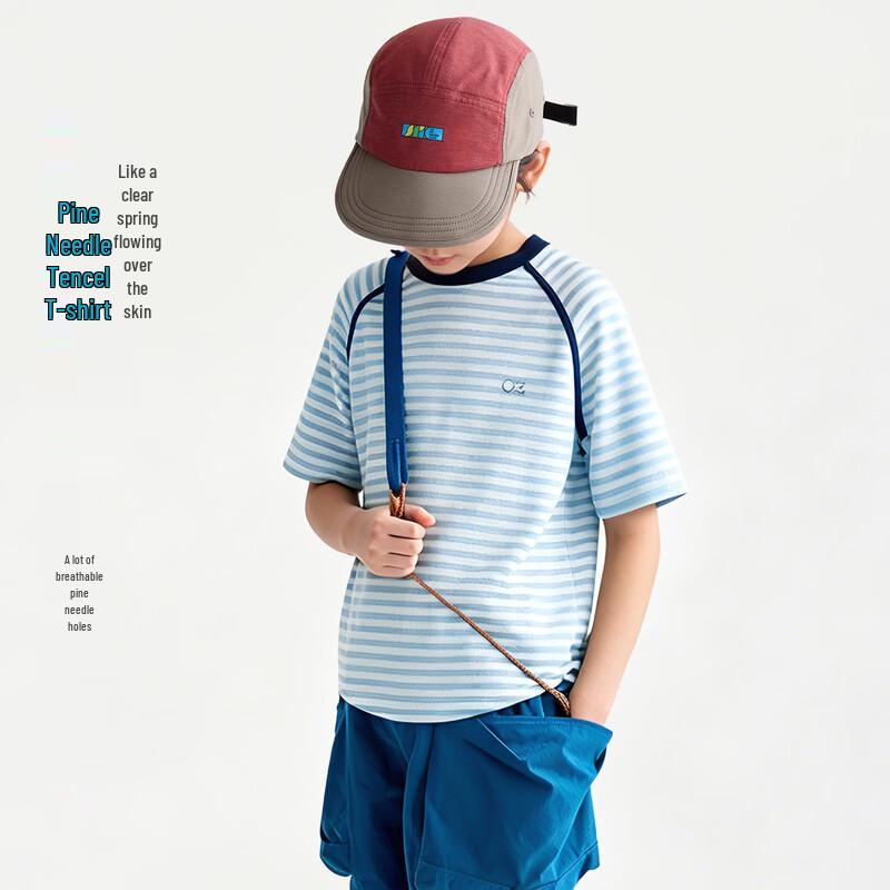 Gulu Diary Kids Breathable Lightweight Short Sleeve T-Shirt 160 аква голубой