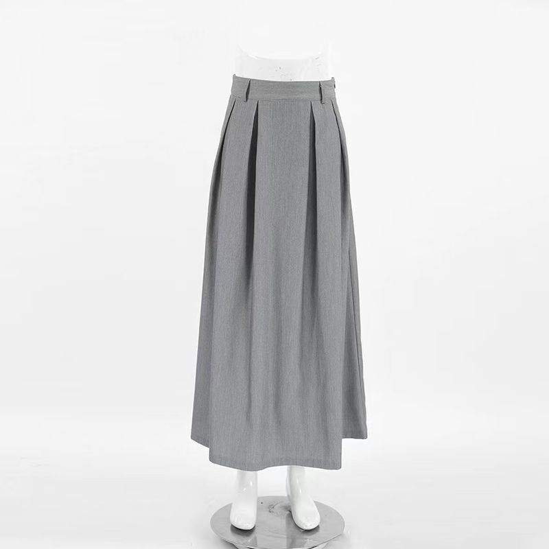 

Fashion Fashion Autumn Leisure High Waist Silm a Swing Skirt Leisure High Waisted Skirt Grey S