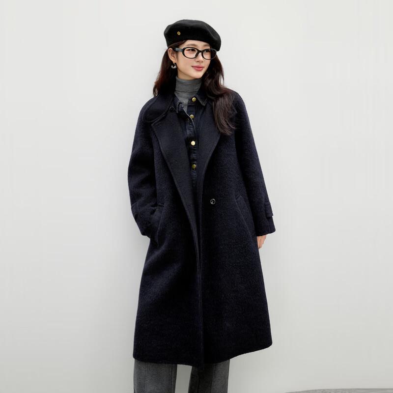 

Qiu Shui Yi Ren Women s Korean Style Long Wool Blend Coat XL