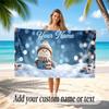 Christmas Winter Theme Soft Beach Towel Personalized Custom Name Text Towel Portable for Beach Pool Travel