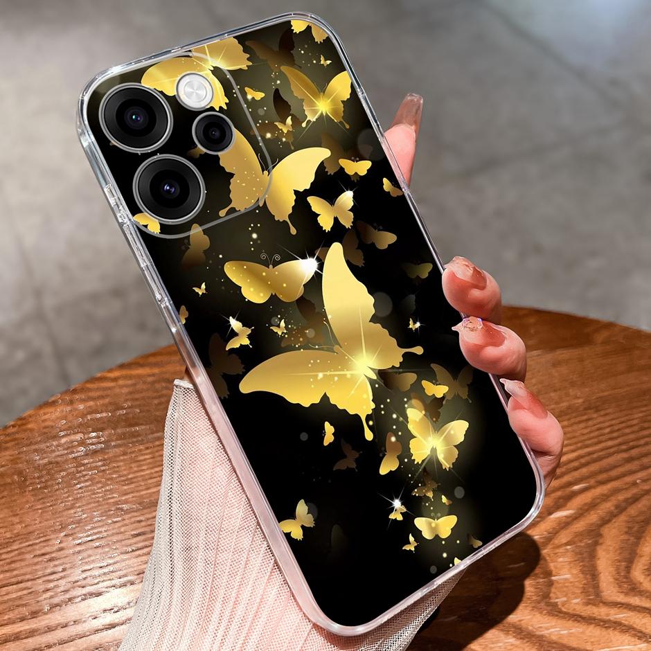 For OPPO Reno 15F 15 Pro Cases Brilliant Flower Kitten Fall Prevention Portable Clear Back Cover For reno15pro reno15f Funda
