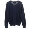 POLO RALPH LAUREN cotton Long sleeve V neck sweater M Navy knit Men's Used