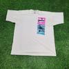 Vintage 90s Fly-Away Skydiving Shirt L/XL 23x27 USA Made White Pink Neon