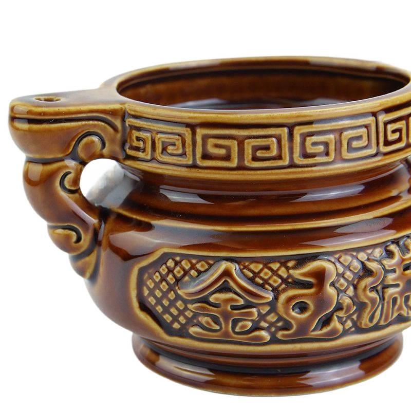 Copper Alloy Incense and Candle Holder - Handmade Ceramic Base for Home Use