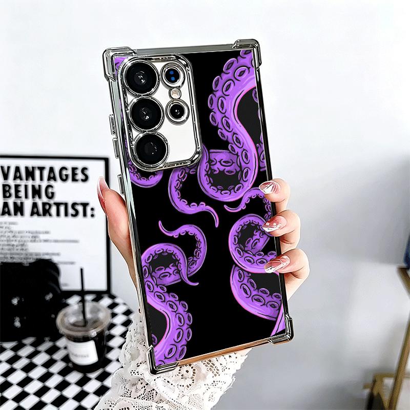 Octopus Tentacle Art Soft Phone Case For Samsung Galaxy S26 Ultra S25 Edge S24 FE S23 Plus S22 S21 + S20 Plating Anti-Fall Funda