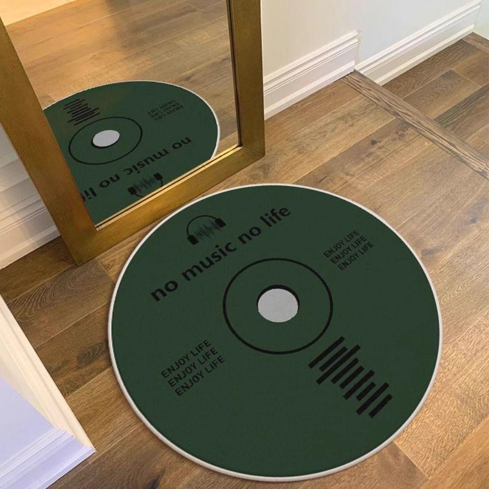 

Anti-slip Floor Mat Plush Floor Rug Creative Round Carpet Bedroom зелений
