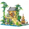59093 Bamboo Forest House Street Scene Architectural Model Puzzle Building Block Toy for Man