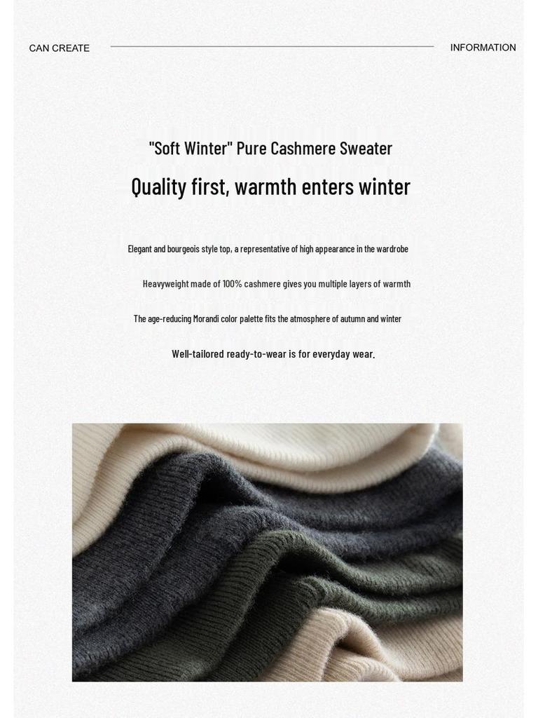2025 Autumn/Winter Women's High-Waisted 100% Pure Cashmere Thick Midi A-line Skirt - Versatile & Elegant