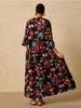 Plus Size Bohemian V-neck Long Dress - Spring/Summer European American Ethnic Style