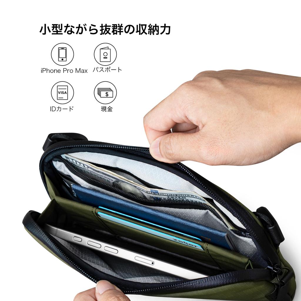 ALPAKA Flight Pouch Compact Travel Bag (0.3L) - Holds Smartphone and Passport - Men's Travel Pouch - Main Compartment with YKK Zipper - Back Pocket wi