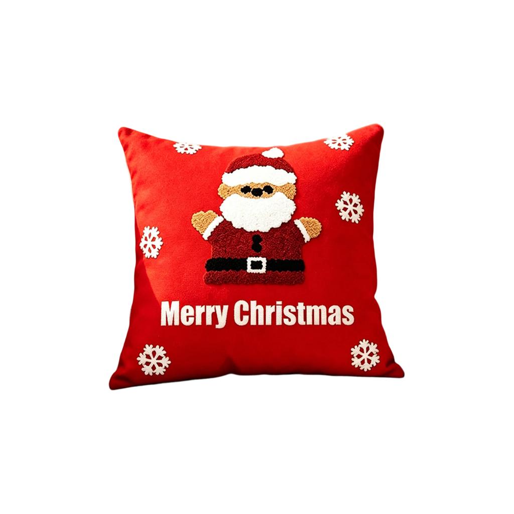 Christmas Festive Pillowcase, Imitation Embroidery Holiday Decoration, American Throw Pillow, Living Room Sofa Cushion, Bay Window Pillowcase