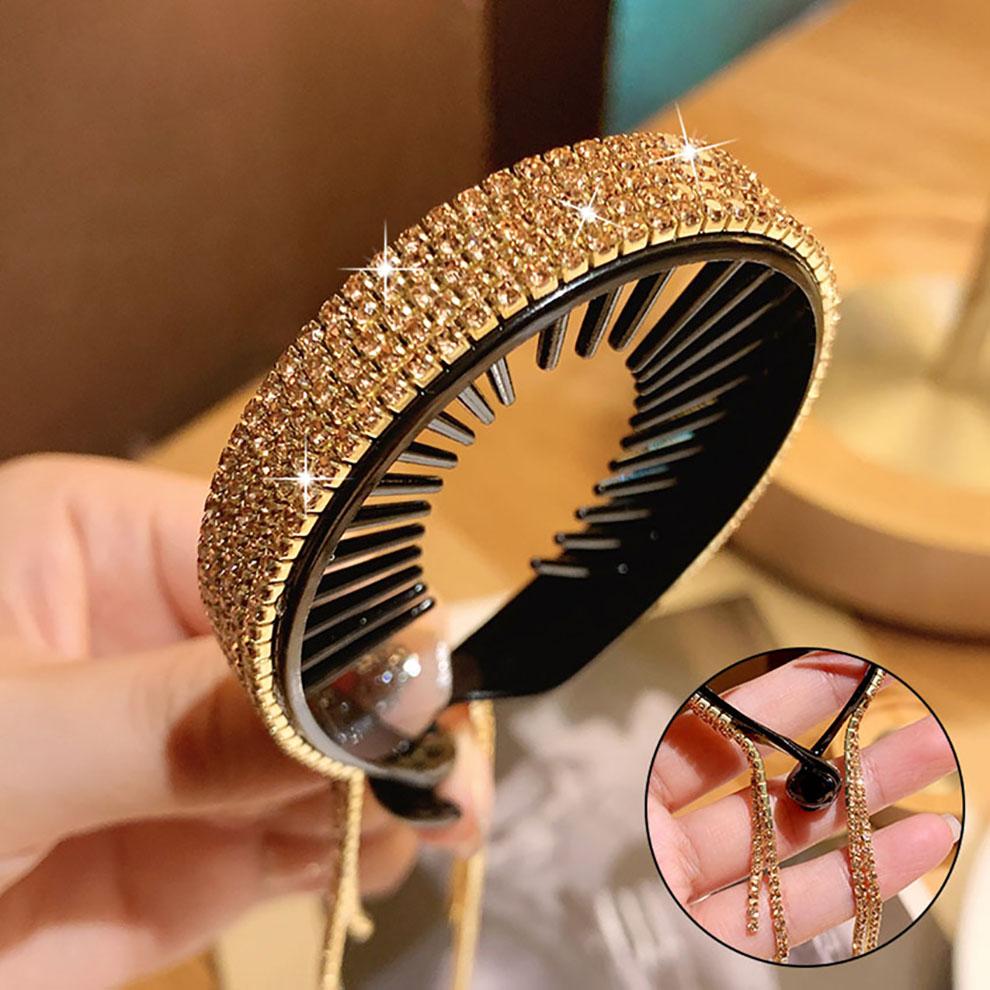 Luxury Rhinestone Tassel Ponytail Hair Claws Hair Clips Elegant Barrettes Hairpin