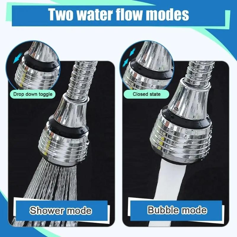360 ° Adjustment Kitchen Sink Faucet Extender Filter Spray Dual-mode Water-saving Pressurizer Household Bathroom Tool