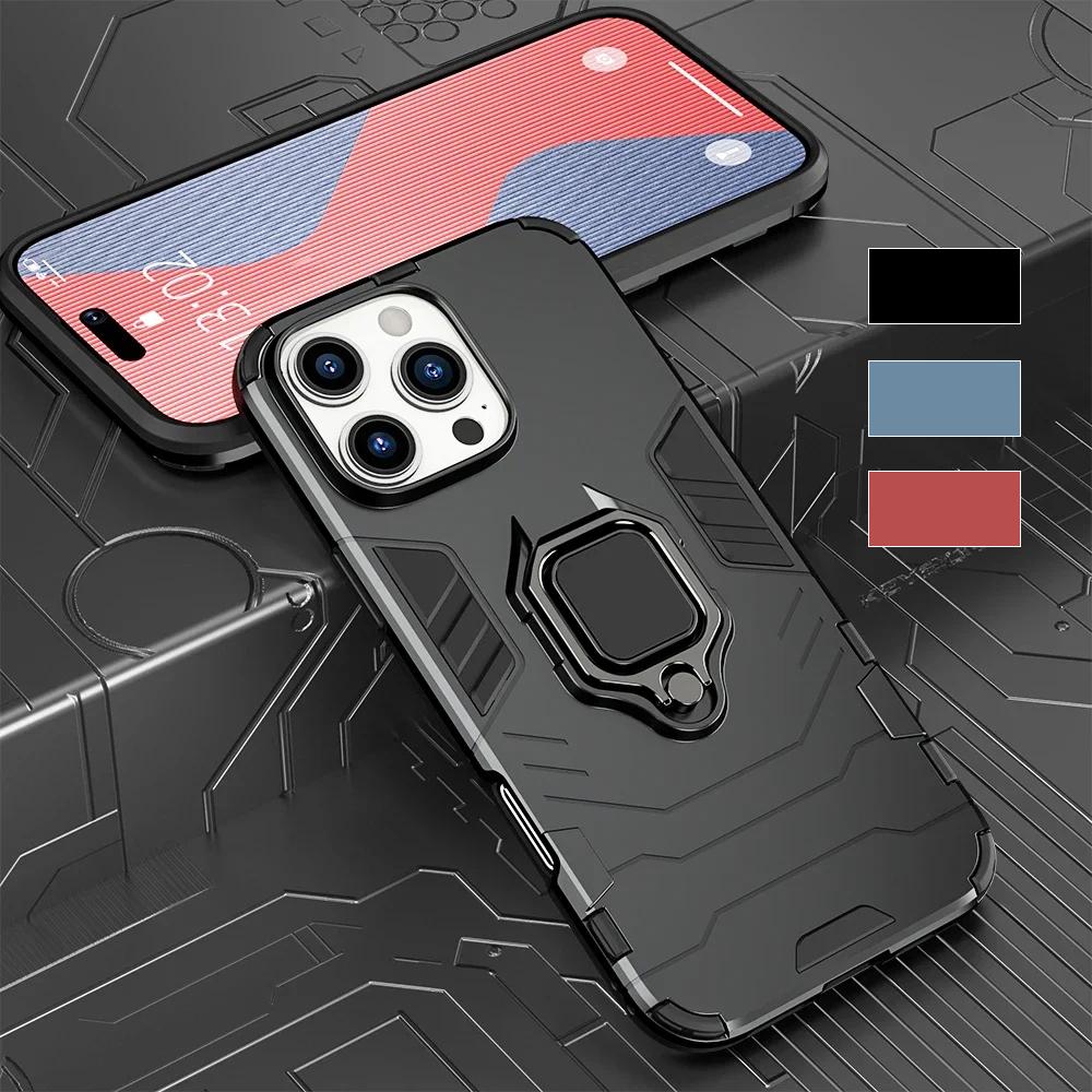 Case for iPhone 16 15 14 13 12 Pro Max 11 Military Grade Protection Built-in Kickstand Dual-Layer Heavy Duty TPU+PC Shockproof Phone Case