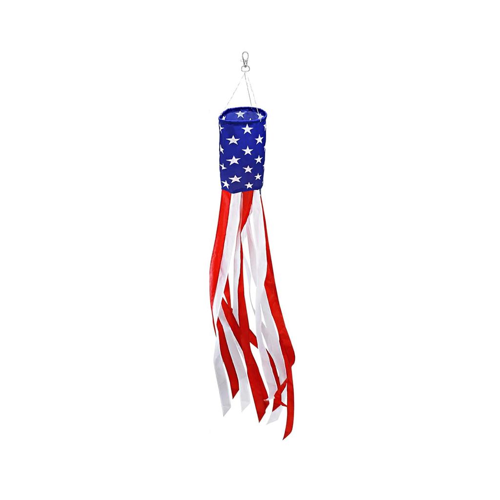 Independence Day Windsock Flag with LED Lights, 30-Inch and 70-Inch